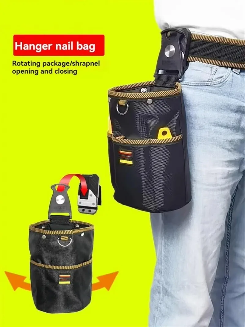 

Rotatable Quick-hanging Nail Tool Bag Waterproof Durable Tool Pouch Woodworking Electrician Mechanic Man Tools Parts Organizer