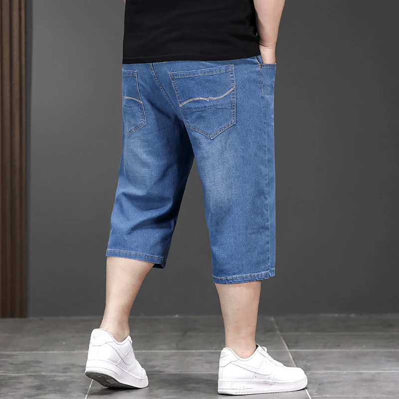 Oversized 44 46 48 Summer Denim Shorts For Men Loose High Quality Plus Size Denim Short Jeans Brand Daily Classic Pants Male