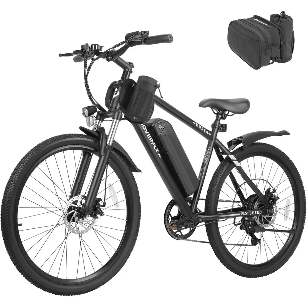 

26 750W Peak Motor Adult Electric Mountain Bike, 20MPH, 40 Miles Range, UL2849 Certified, 7-Speed, Removable Battery, Shock Abso