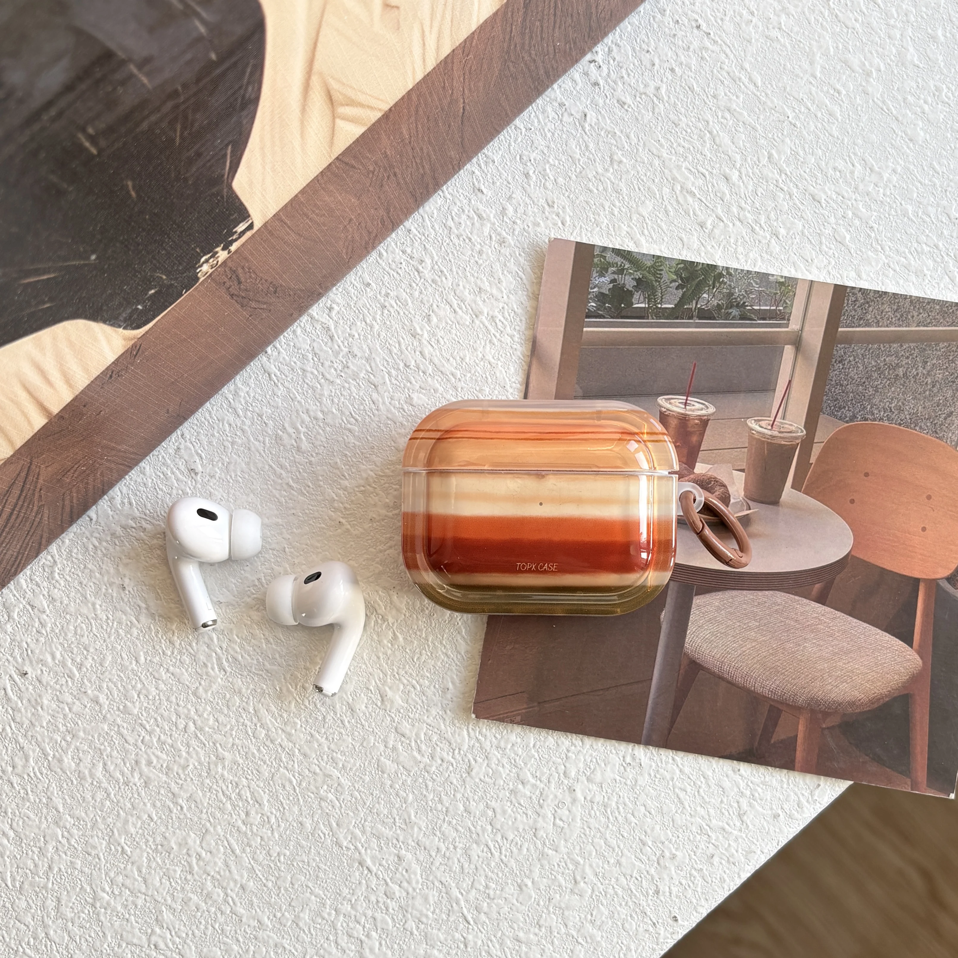 الخريف الشتاء الرجعية الأرض لهجة التدرج مخطط مربع واقية حقيبة سماعة الاذن مناسبة ل AirPods Pro3 Pro2 1 2 3 4 Pro #5