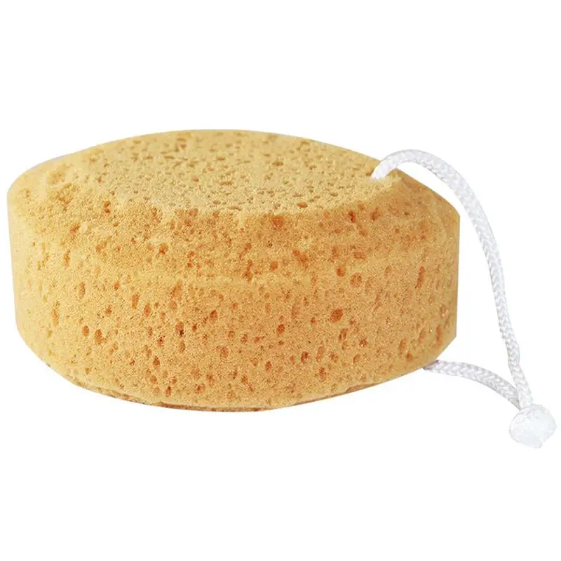 5pcs Soft Shower Sponges Seaweed Cotton Honeycomb Sponge Bath Exfoliating Sponge Body Scrubber With Hanging Rope Random Pattern