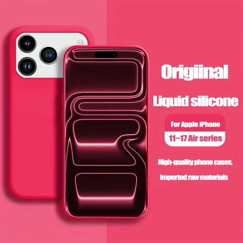 Original Silicone Phone Case For iPhone 17 16 15 14 13 Pro M