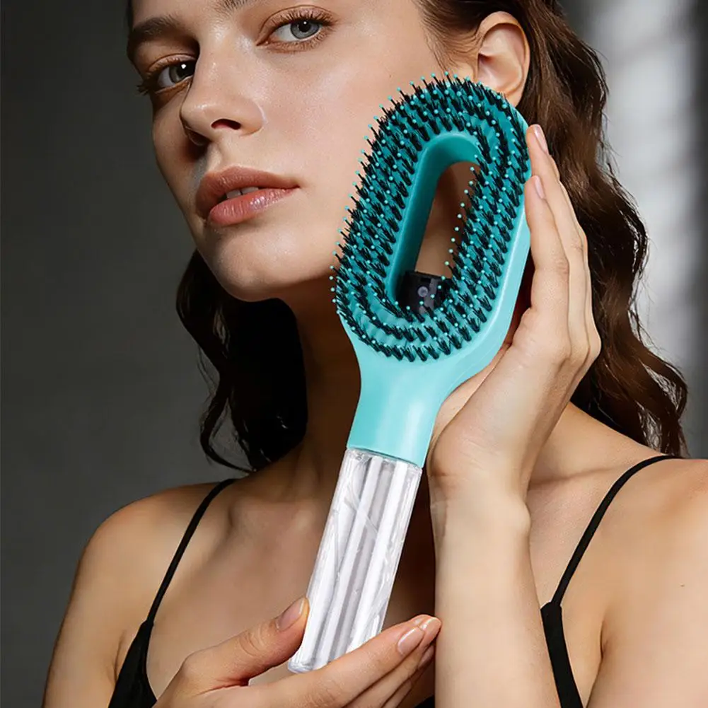 2-in-1 Multi-functional Spray Bottle Comb Anti-Static Portable Hairbrush with Bottle Mist Spray Brush Anti-static Summer