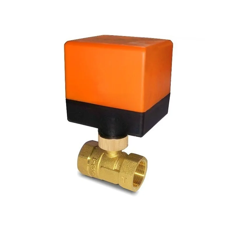 Brass Electric Two-Way Ball Valve 220V Three-Wire Two-Control HVAC Water Pipeline Valve