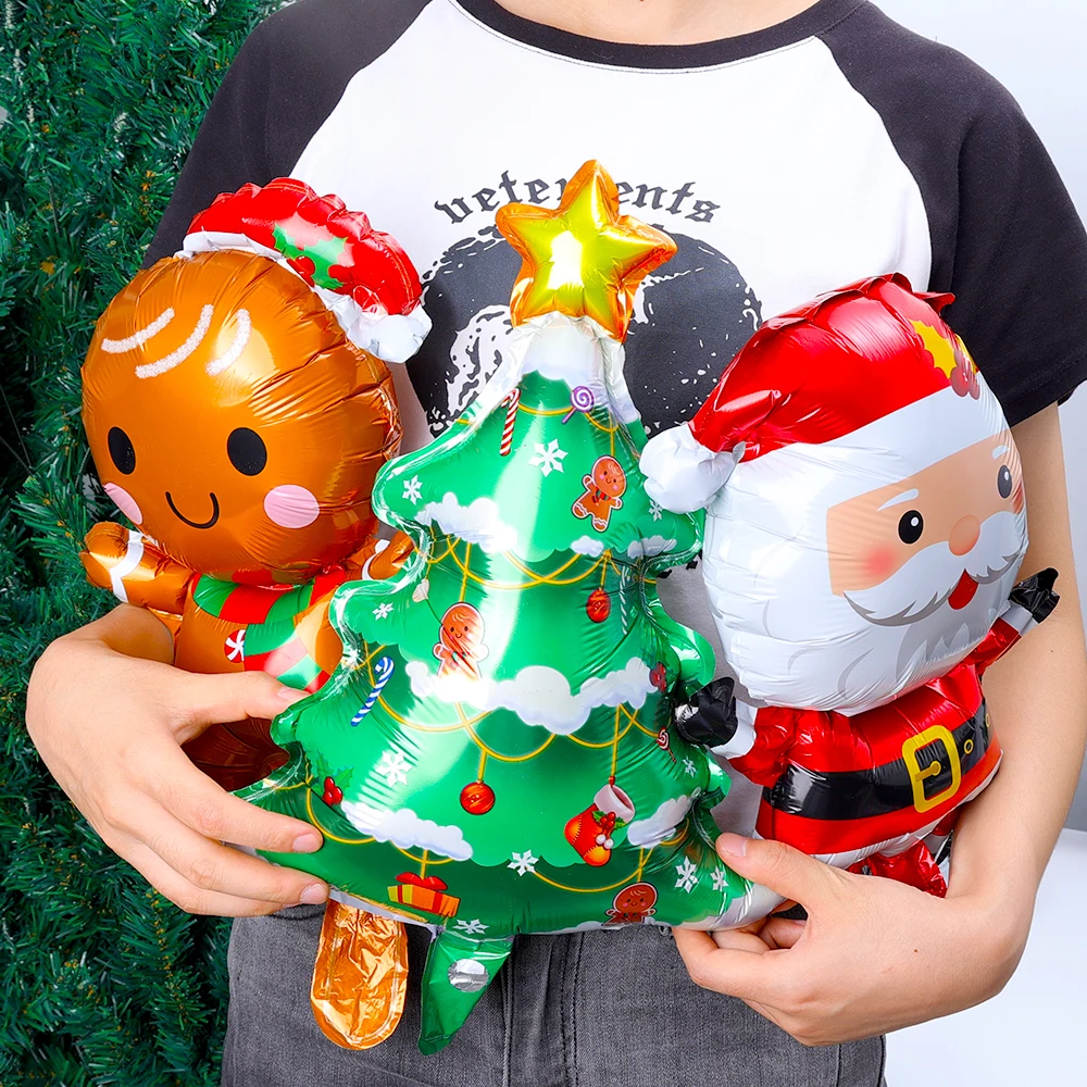 1/50PCS Christmas Foil Balloons Gingerbread Man Santa Claus Xmas Tree Merry Christmas Party Decoration Balloon Kids Toys Gifts