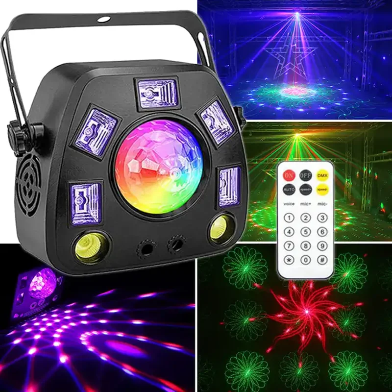 4in1 Disco Effect Laser Light Full Sky Star kaleidoscope magic ball light strobe light wash light LED dye Colorful Bar light