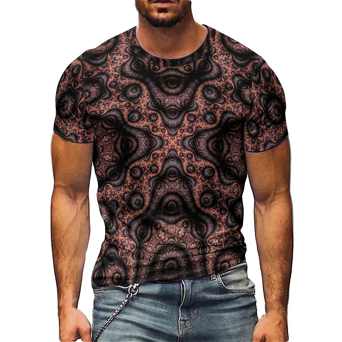 

Daily Wear Loose Chinese Pattern Men's 3D Printed Short Sleeve T-Shirt