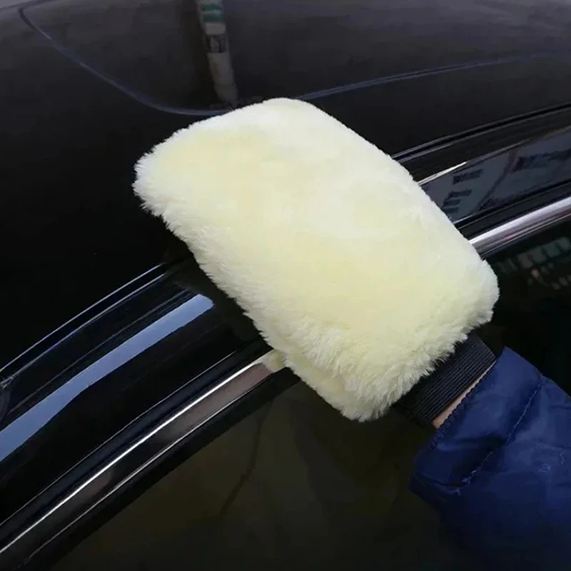 Double-sided Plush Car Wash Gloves Wiping Car Imitation Wool Gloves Soft Thickened Car Cleaning Tools Portable Cleaning Supplies