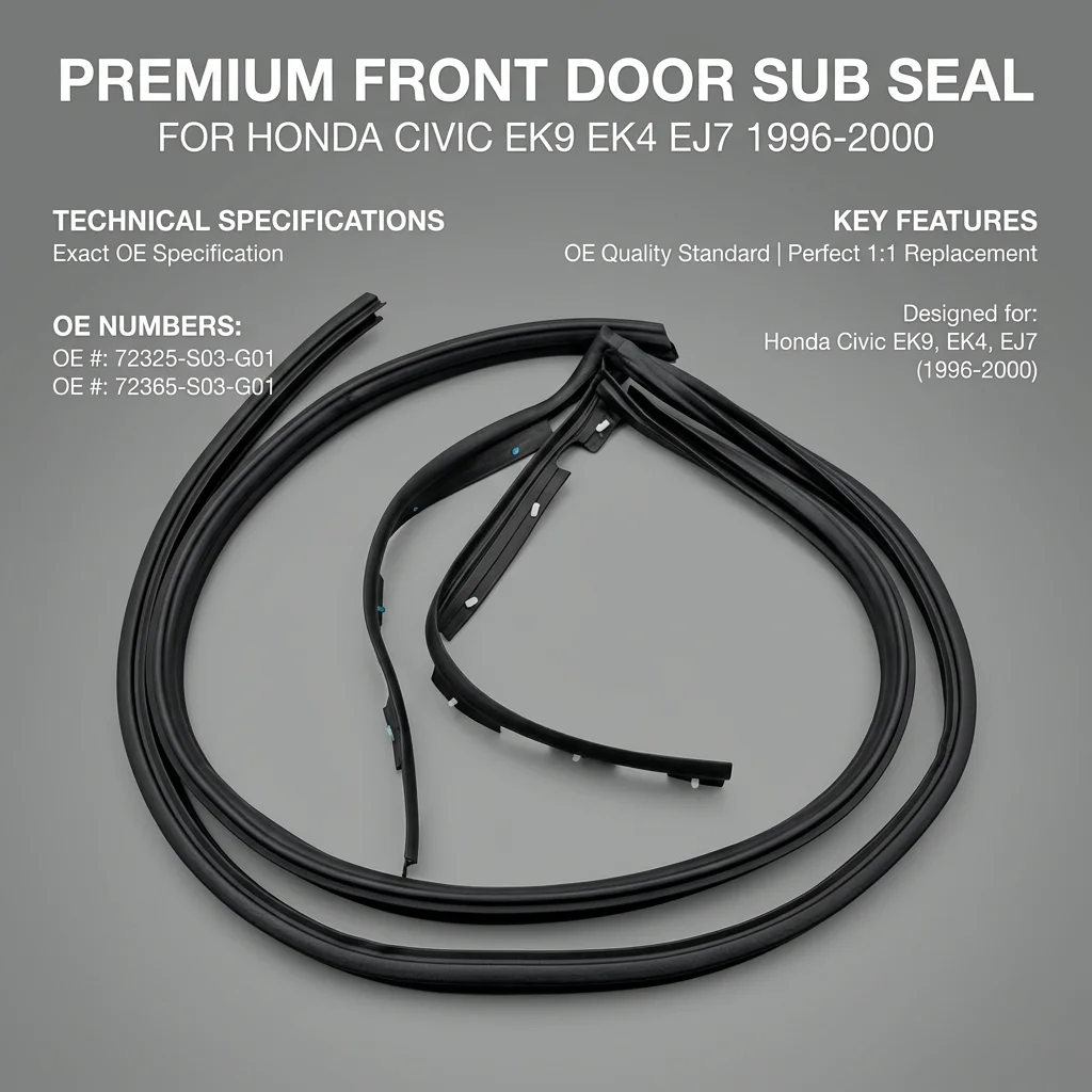 For 1992-1995 Honda Civic EG4 EG6 72365SR3014 Front Door Rubber Sealing For Honda Civic EK9 EK4 EJ7 1996-2000 72325S03G01 view 4