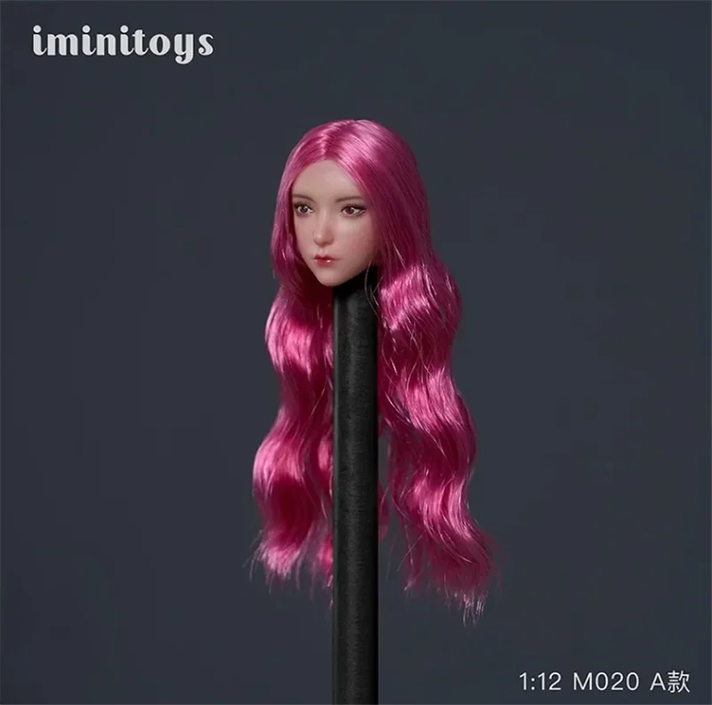 Vorverkauf Iminitoys M020 Kopfskulptur einer weiblichen Schönheit mit langen Haaren im Maßstab 1:12, passend für 6'' Actionfiguren mit weißer Haut, Körperpuppenmodell – Detail 2