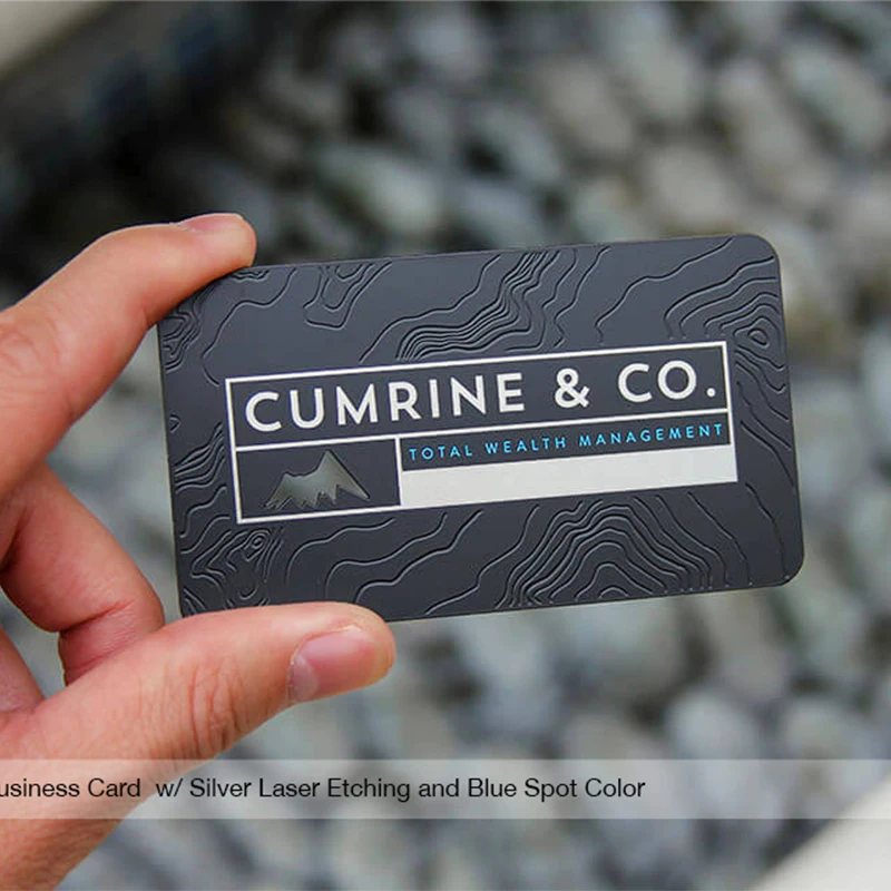 

Stainless steel black business card custom electrophoresis hollow metal membership card tag design and production