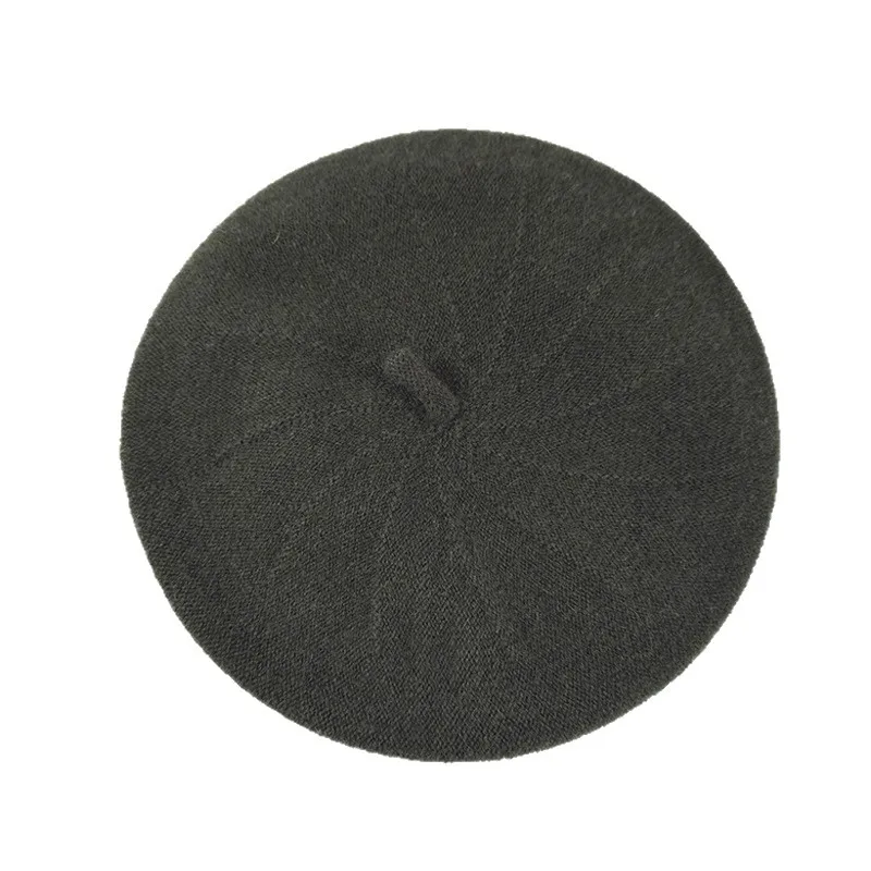 Beret Women Winter Wool Knit Hat Solid Color Warm Soft Accessory For Autumn Outdoors Sports Cold Weather