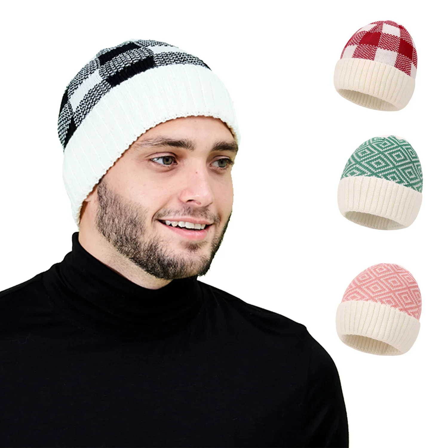 Unisex Beanie Men Short Hat Women 2023 Winter Fisherman Beanies For Ladies tie dye Print Autumn Hip Hop Knitted Cap Skullcap