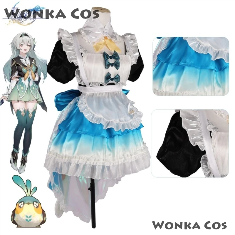 Game Honkai Star Rail Cosplay Firefly Cosplay Firefly Maid Dress Cosplay Lolite Costume Firefly Wig Women Halloween Costume