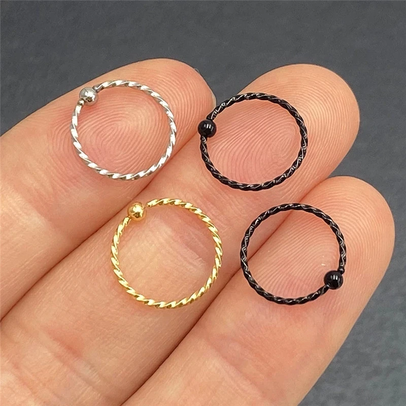 1PCS Fashion Stainless Steel Segment Rings Nose Hoops Ear Piercing Tragus Nose Rings Ear Cartiliage Tragus Sexy Body Jewelry