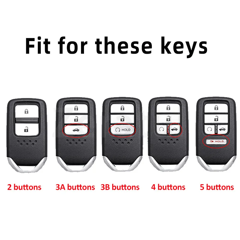 Car Remote 5 Buttons Key Cover Case Keychain Accessorise for Honda Accord Civic CRV HRV Fit Freed Pilot Odyssey Vezel 2018 2019