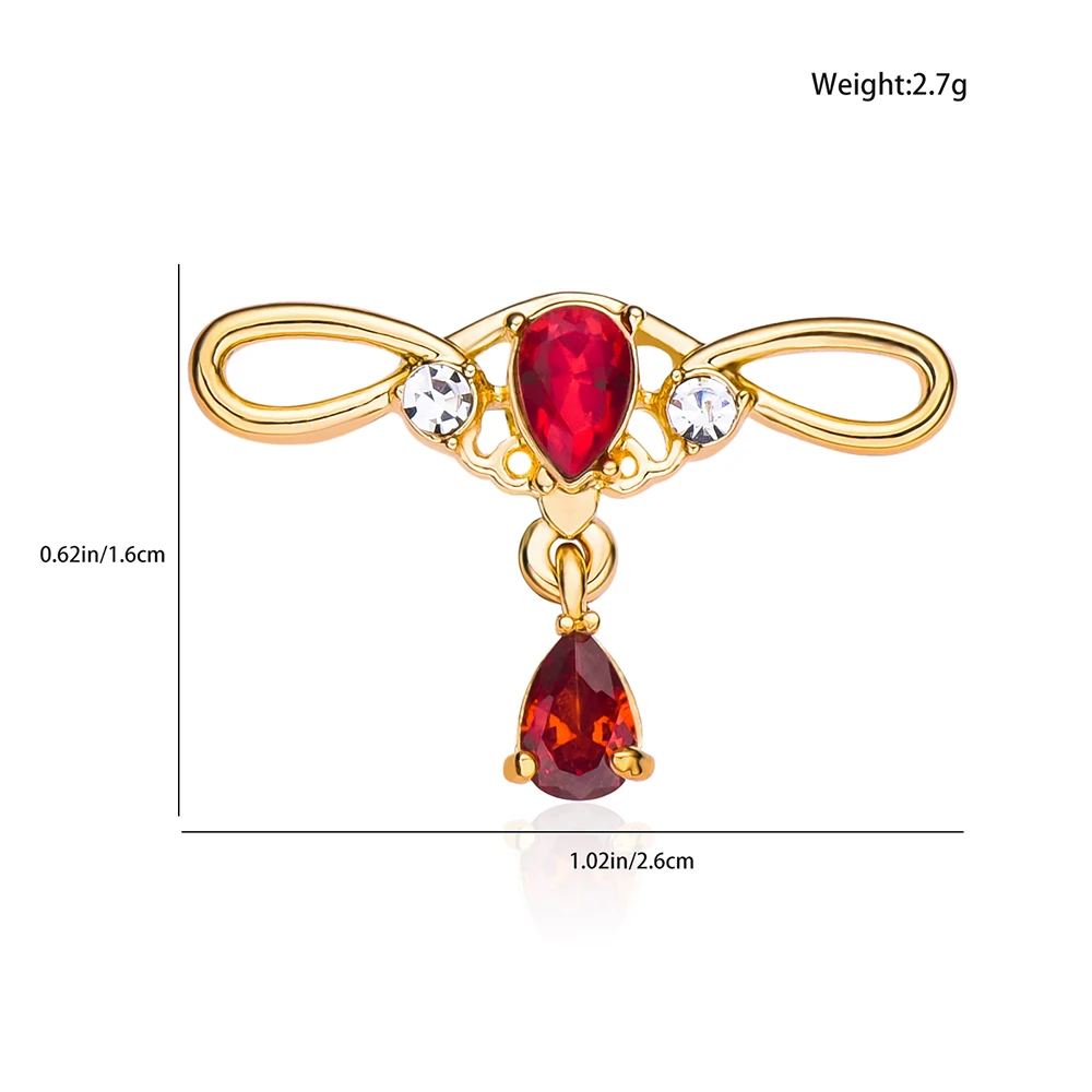 Hanreshe Charm Women Uterus Brooch Medical Luxury Inlaid Crystal Womb Lapel Clothes Pins Badge Gynecology Medicine Jewelry