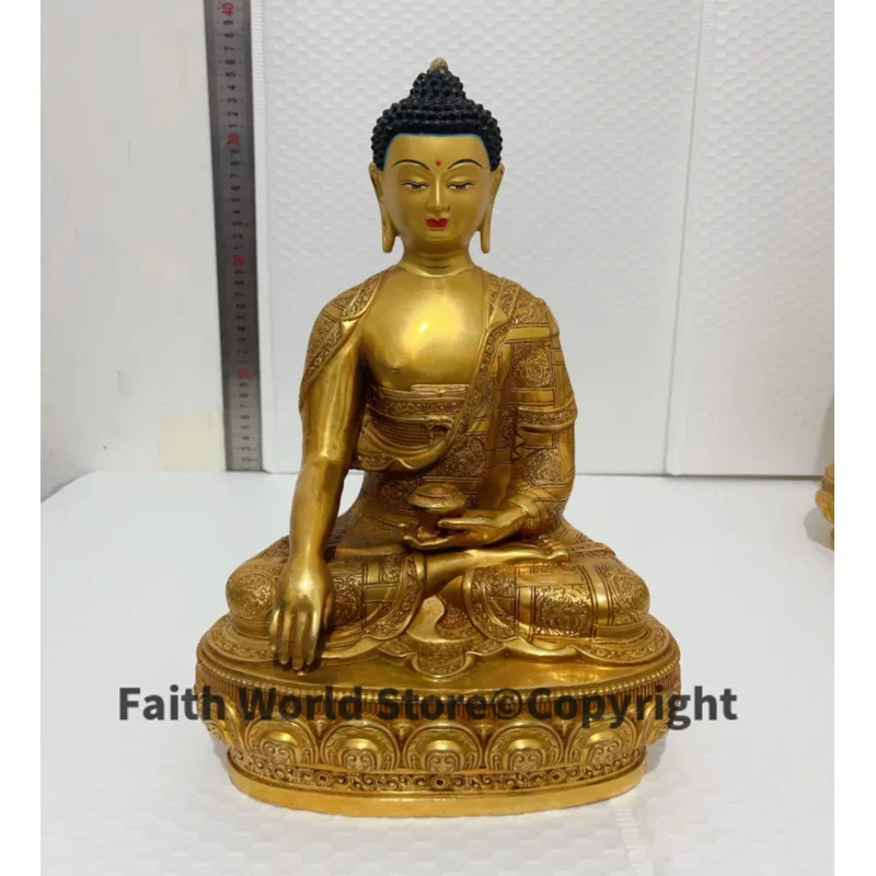 FREE SHIP # Wholesale Buddhist supplies Asia Thailand Shakyamuni Buddha gilding statue exorcise evil spirits Safe health protect