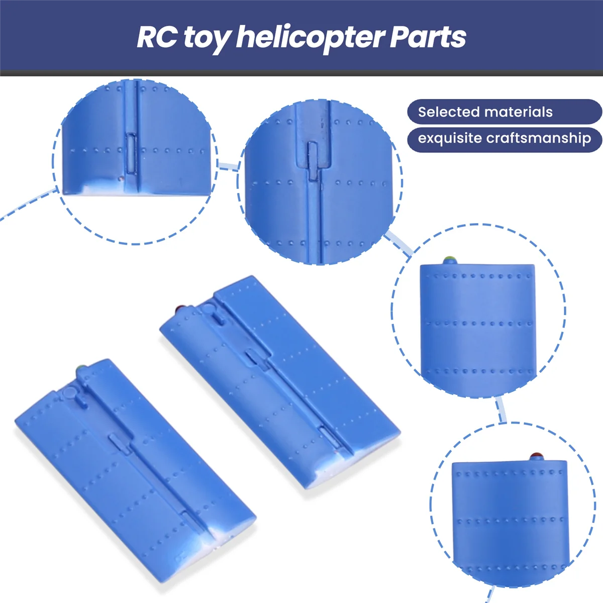 RIRI 1 คู่ RC ของเล่นเฮลิคอปเตอร์อัพเกรด C138 ชุดปีกด้านข้างสําหรับ RC ERA C138 Bell 206 1:33 RC ของเล่นเฮลิคอปเตอร์สีฟ้า