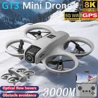 New GT3 Optical Flow Localization Drones Wide Angle HD 8K Dual Camera Height Hold RC Obstacle Avoidance Foldable Quadcopter Toys