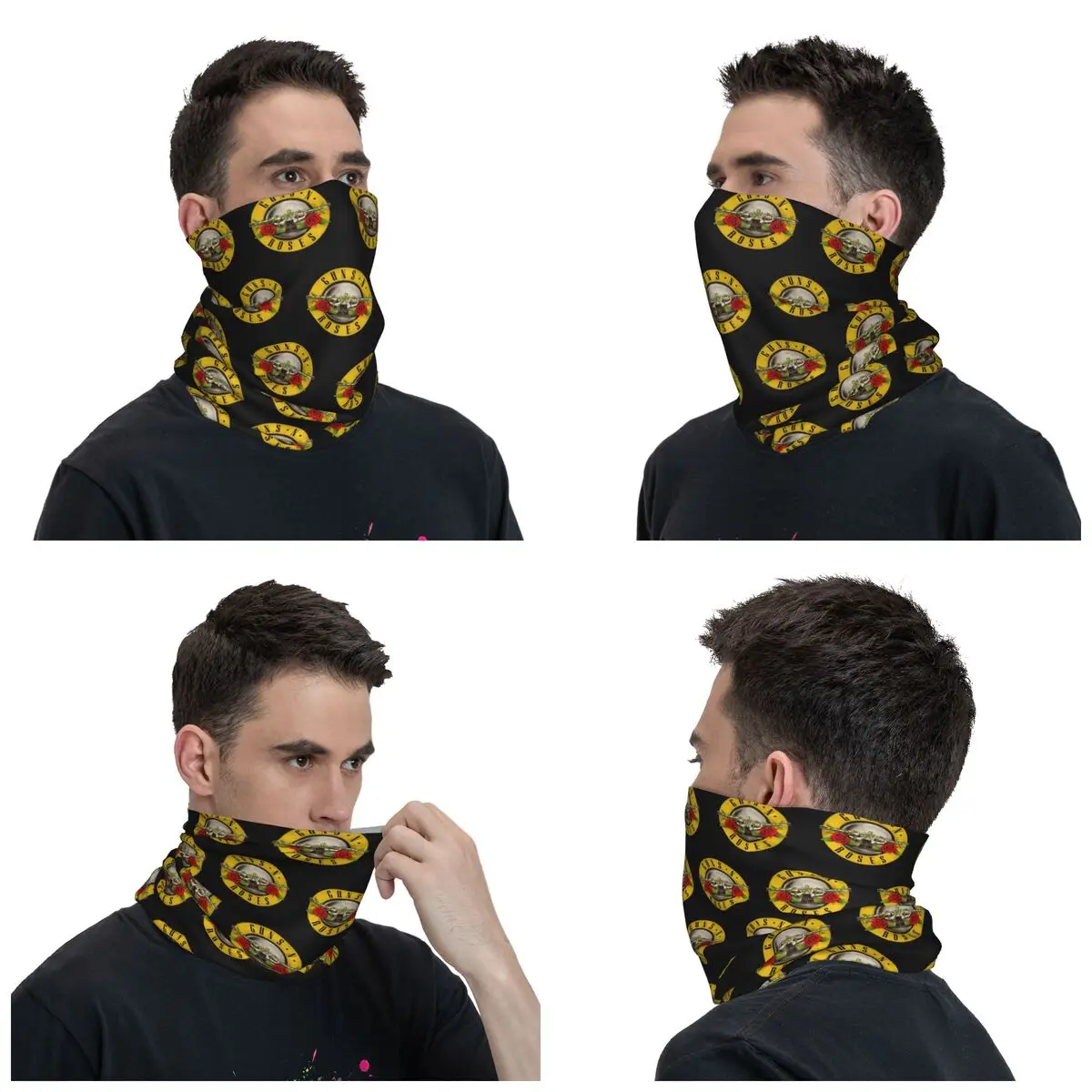 Guns N Roses Bandana Neck Gaiter Printed Balaclavas Face Mask Scarf Multi-use Cycling Hiking for Men Women Adult Washable