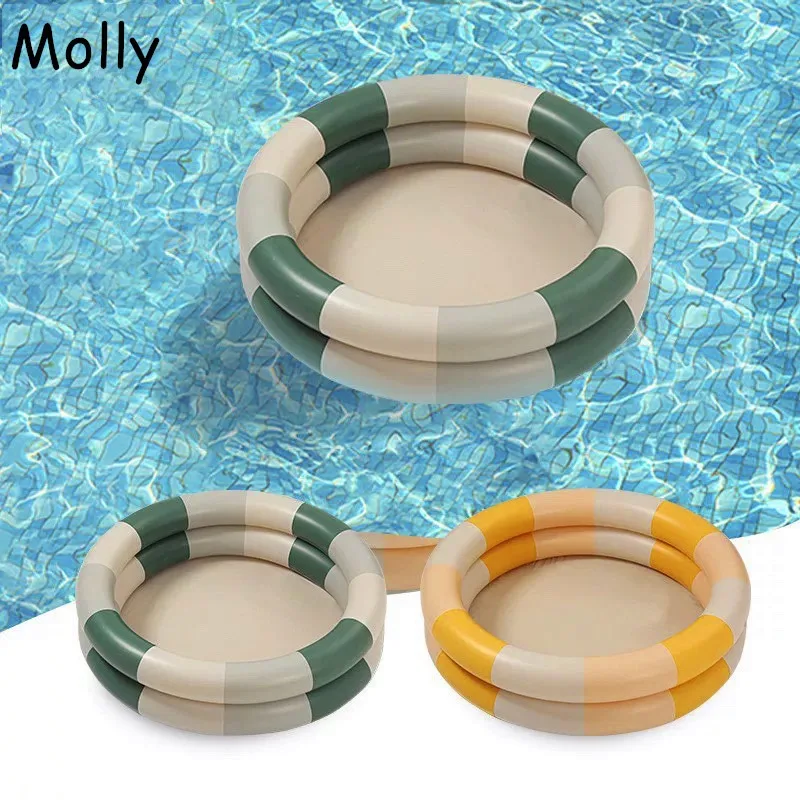 

Garden Round Inflatable Swimming Pool Portable Inflatable Children Little Pump PoolKiddie Paddling Pool for Indoor&Outdoor