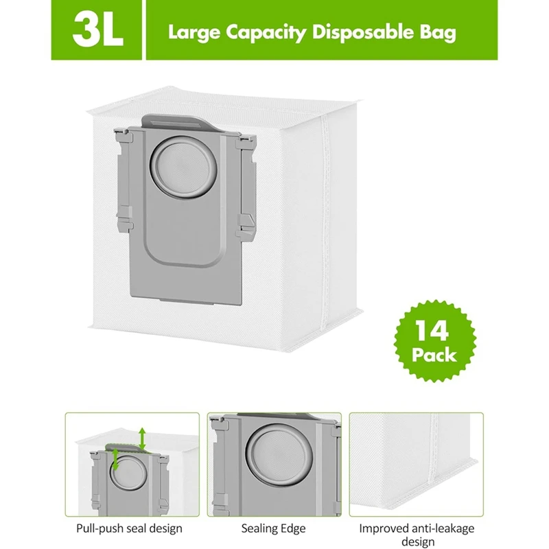 14 шт. пылесборник для робота-пылесоса Roborock S8 Pro Ultra, Q7, Q7 +, Q7 Max, S7 Maxv Ultra, S7 Pro Ultra, Q5 + Q5 Pro/G10