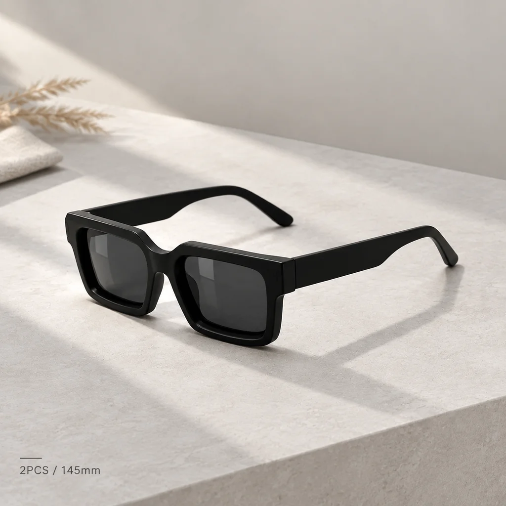 Sunglasses Men Women Retro Square Thick Frame Delicate Metal Decor Sun Glasses Sunglass UV400 Protection Fishing & Beach