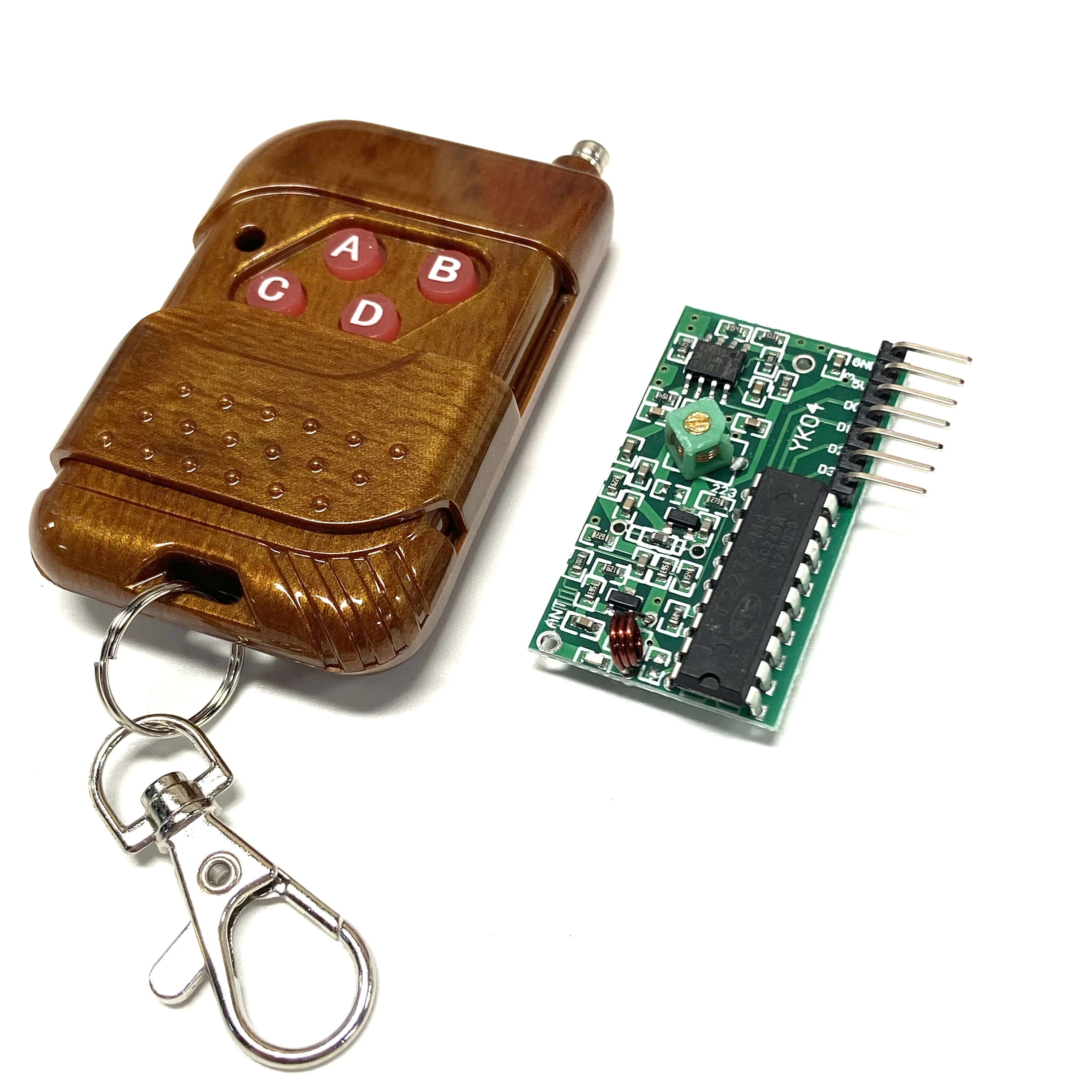

2262 2272 4-way Wireless Remote Control Kit M4 non-locking receiver board with 4-button wireless remote control