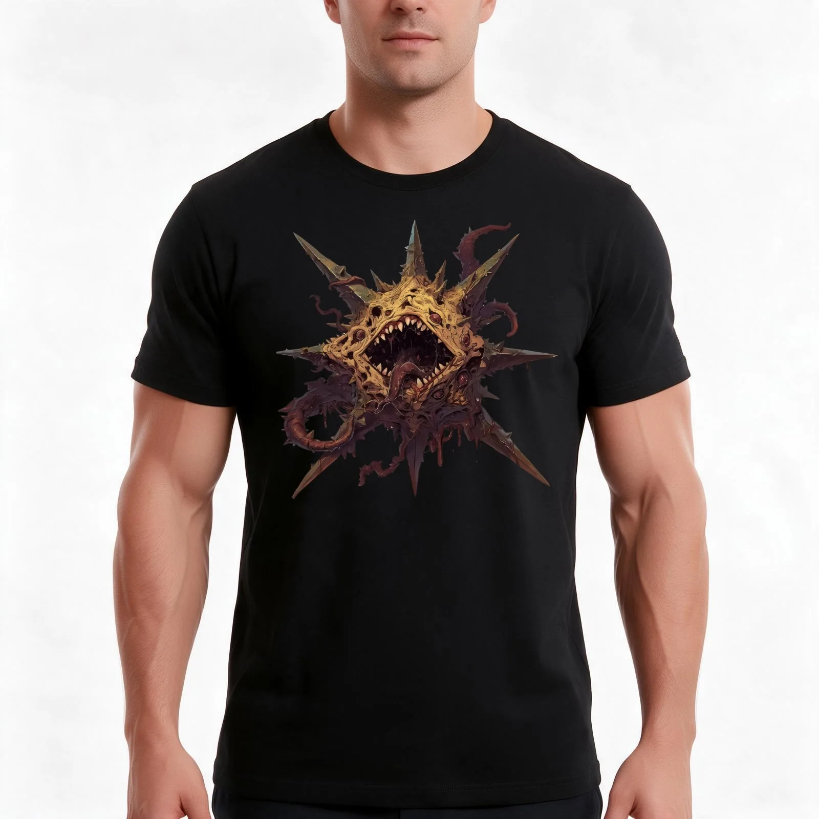 The Chaos Star of Devouring Entropy T-Shirt, Summer Casual Cotton Tee, Oversized Streetwear Tops, Vintage Graphic Print