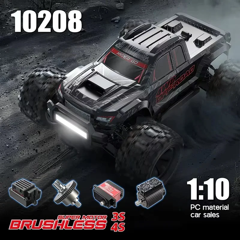 

New Mjx Hyper Go 10208 1/10 Brushless Rc Car 2.4g 4wd 80km/H High Speed Off-Road Vehicle Remote Control Drift Monster Truck Toys