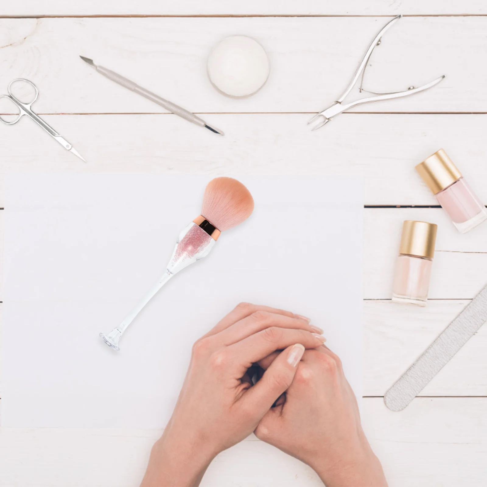 

Nail Dust Brush Soft Bristle Long Handle For Acrylic Uv Gel Nails Portable Manicure Cleaner Tool Nail Art Dust Remover