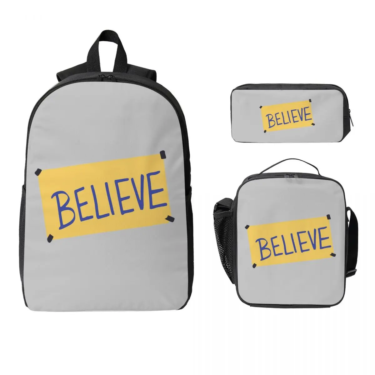 تيد لاسو بيليف على ظهره طالب بنين بنات BookBag حقيبة مدرسية كمبيوتر محمول حقائب كتف 3ps معزول حقيبة الغداء مقلمة