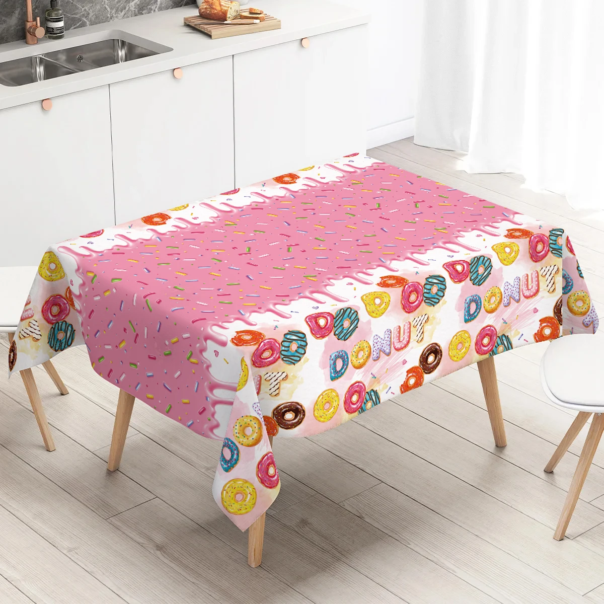 Donut Party Tablecloth Donut Themed Plastic Table Covers Donut Party Decorations for Kids Birthday Party Sweet Birthday Party