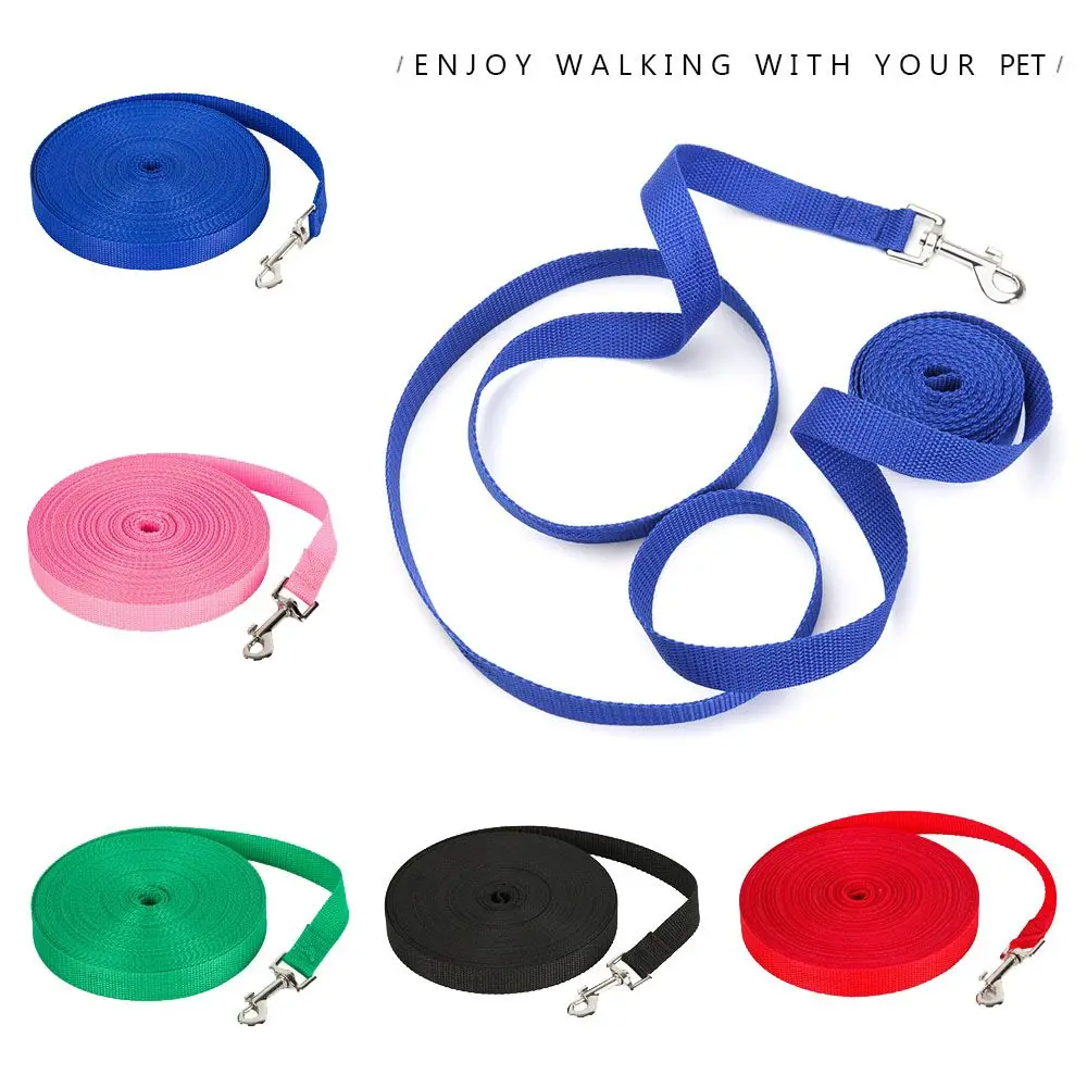 Colorful Puppy Collar Nylon Belt Flexible Dog Leash Walking Training Traction Rope Lead Strap