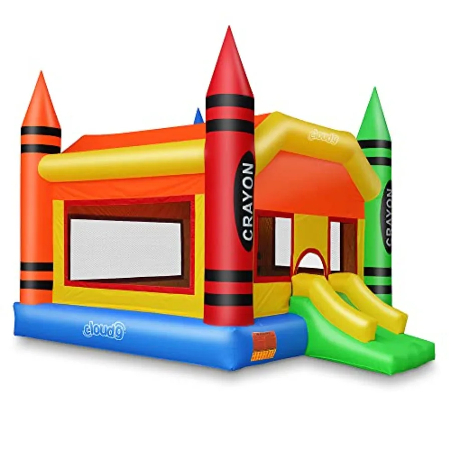 

Crayon Bounce House with Slide, Large Inflatable Bouncer for,Without Blower