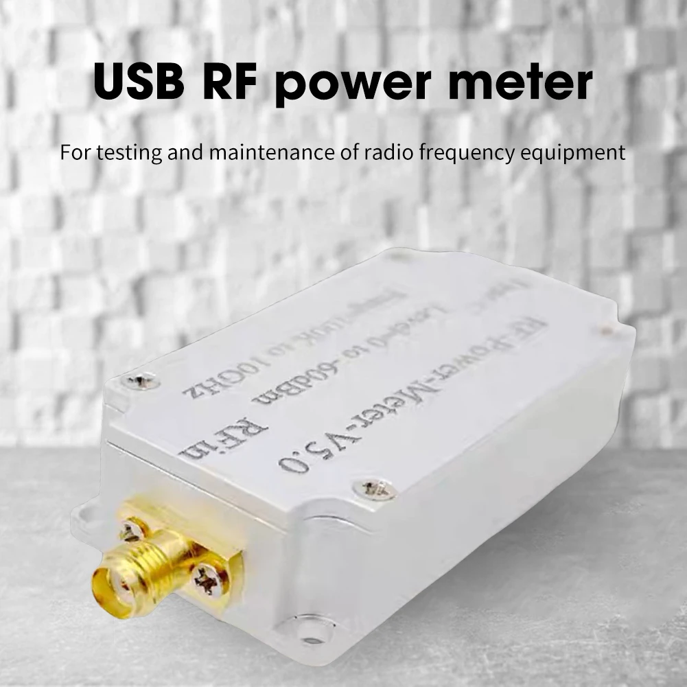 USB RF Power Meter USB Communication 100K-10GHZ Frequency Power Meter Data Export V5 Up To 500kbps 2 Mark Cursors for Ham Radio