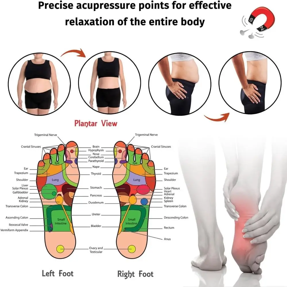 Plantillas de acupresión EVA para aliviar el dolor, plantillas de reflexología absorbentes de golpes, circulación sanguínea transpirable