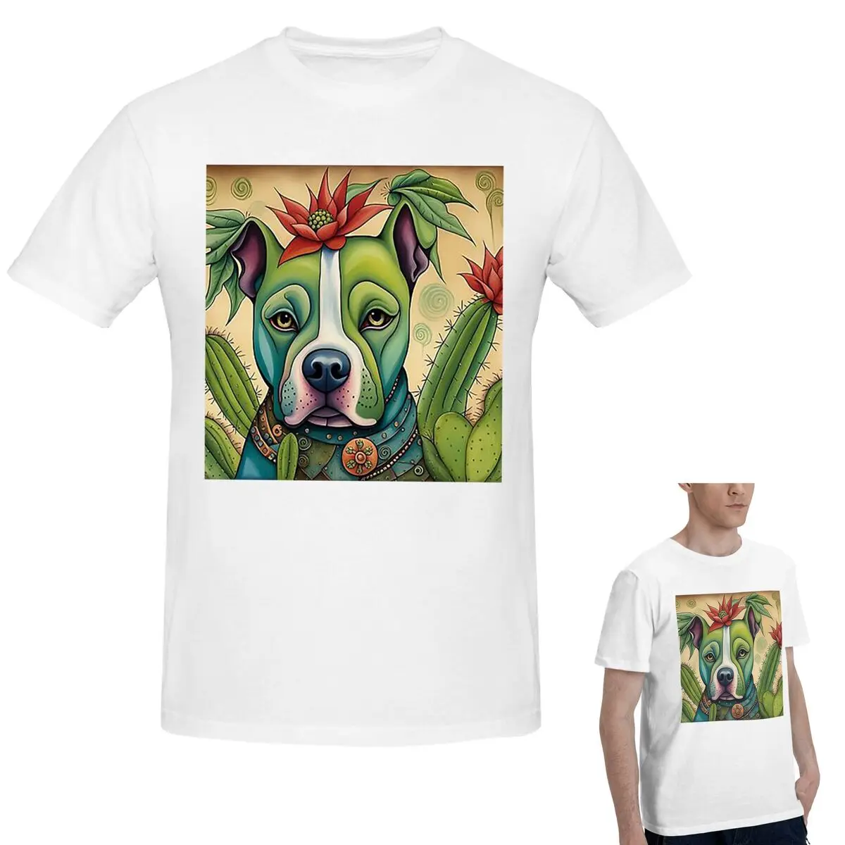 

100% Cotton Pit Bull Prickly Portraits T-Shirt Men's Funny Oversized T Shirt Men Round Neck Summer Shirts Tops S-6XL