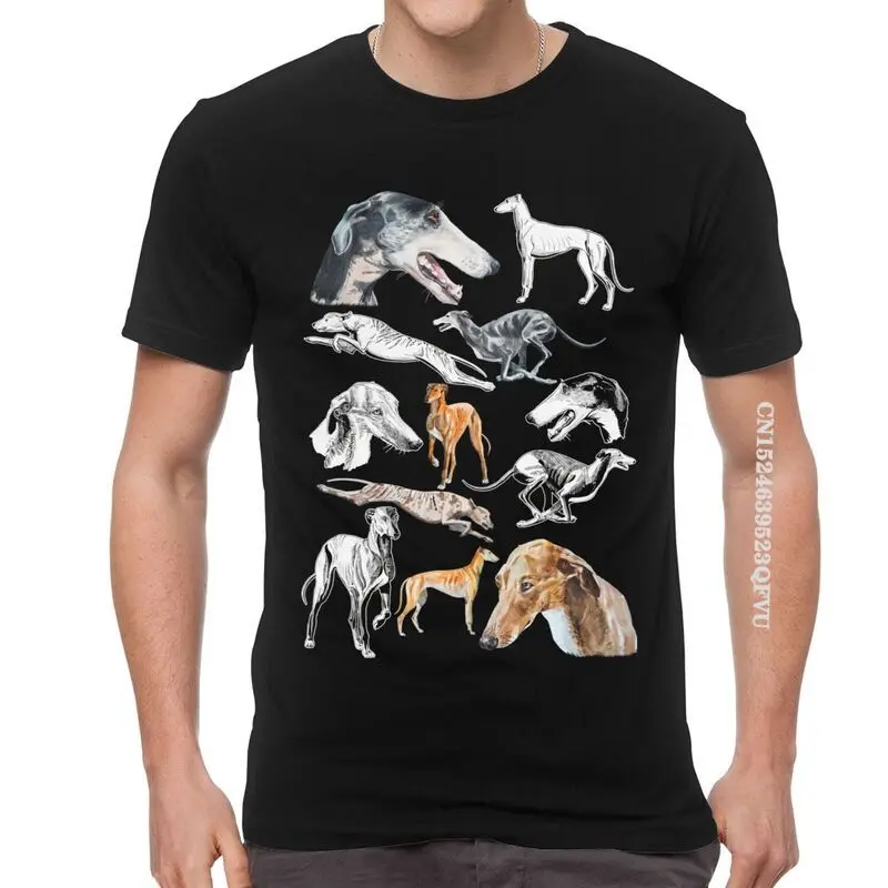 Male Greyhound Dog T Shirts Graphic Pet Whippet Sighthound Lover Tshirt Cool T Shirt Cotton Oversized Tee Tops EMO Men