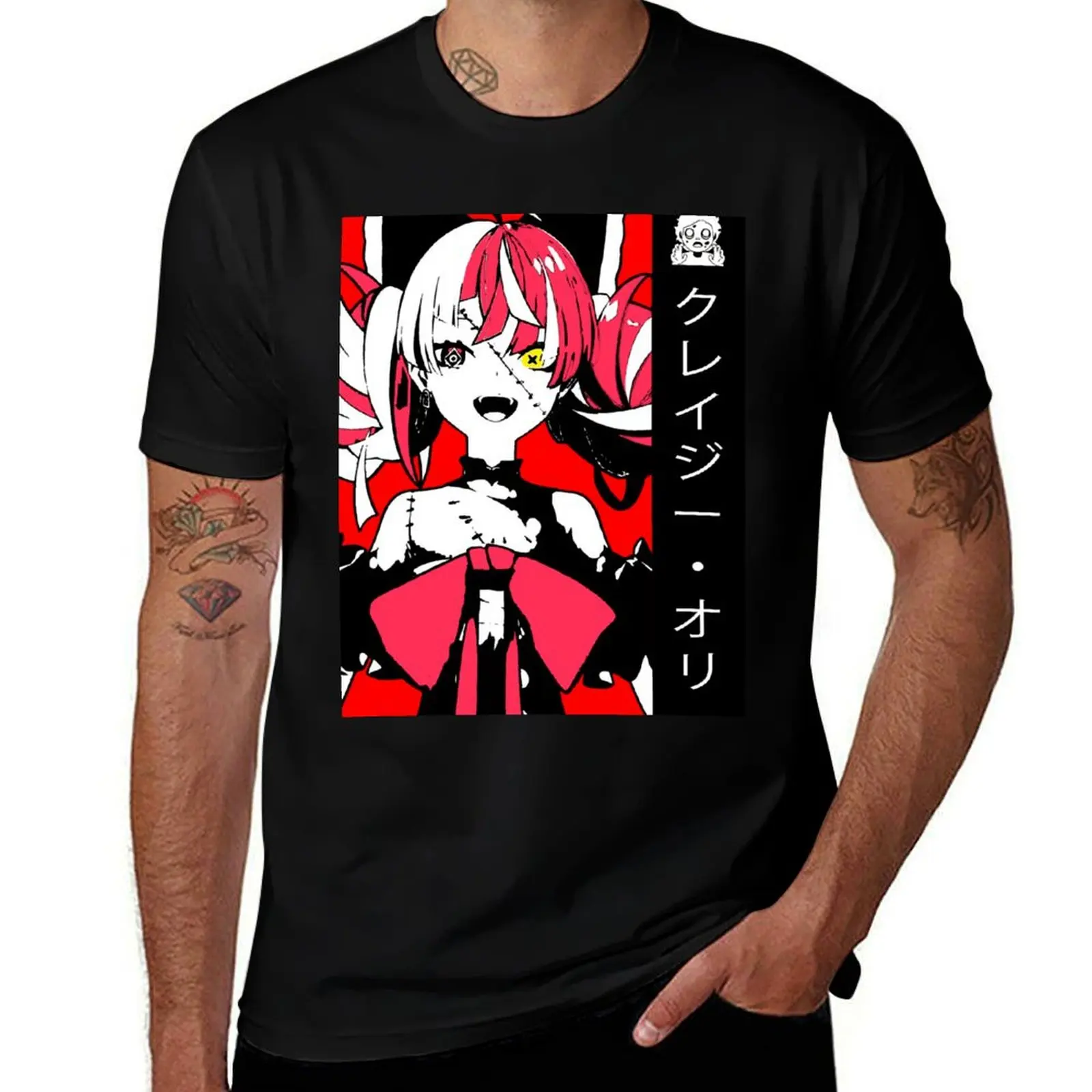 

Hololive ID Kureiji Ollie T-Shirt man t shirt heavy cotton anime t shirts oversize