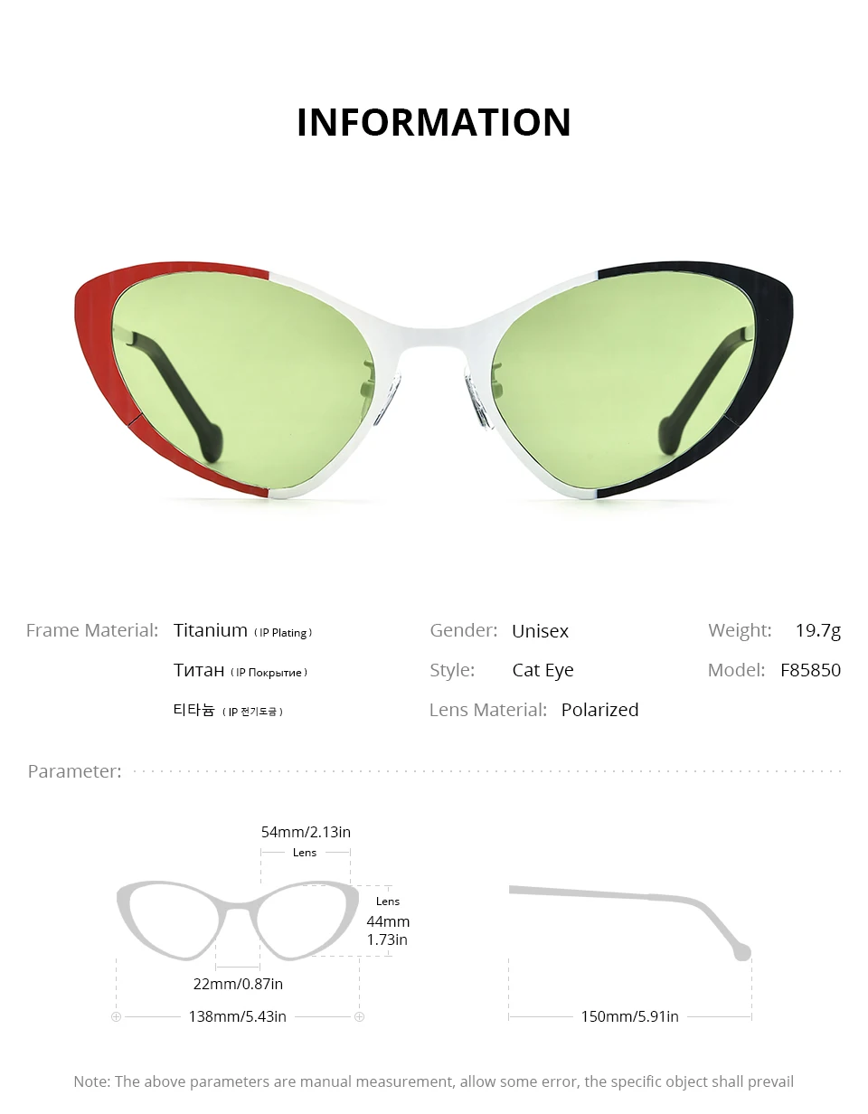 FONEX Titan-Sonnenbrille für Damen, neu im trendigen Markendesign, polarisierte Cateye-Sonnenbrille, hochwertige japanische Cat-Eye-Sonnenbrille 85850 – Detail 3
