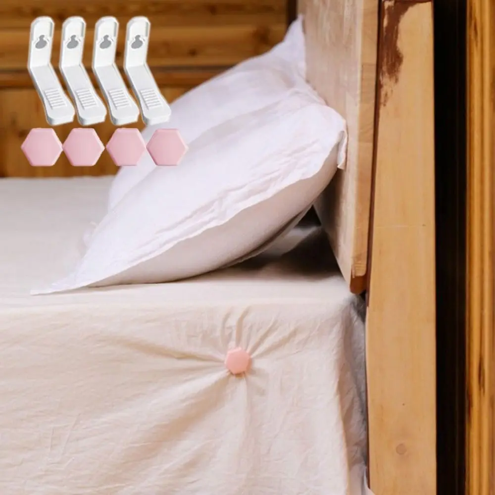 4Pcs/Set Quilt Sheet Holder Clips Bed Sheet Fixed Grippers Clip Anti-slip Long Grippers Clip Household Organizers