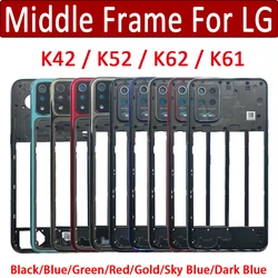 NEW Middle Frame Center Chassis Phone Housing For LG K42 K52 K62 K61 Cover With Side Buttons Repair Parts