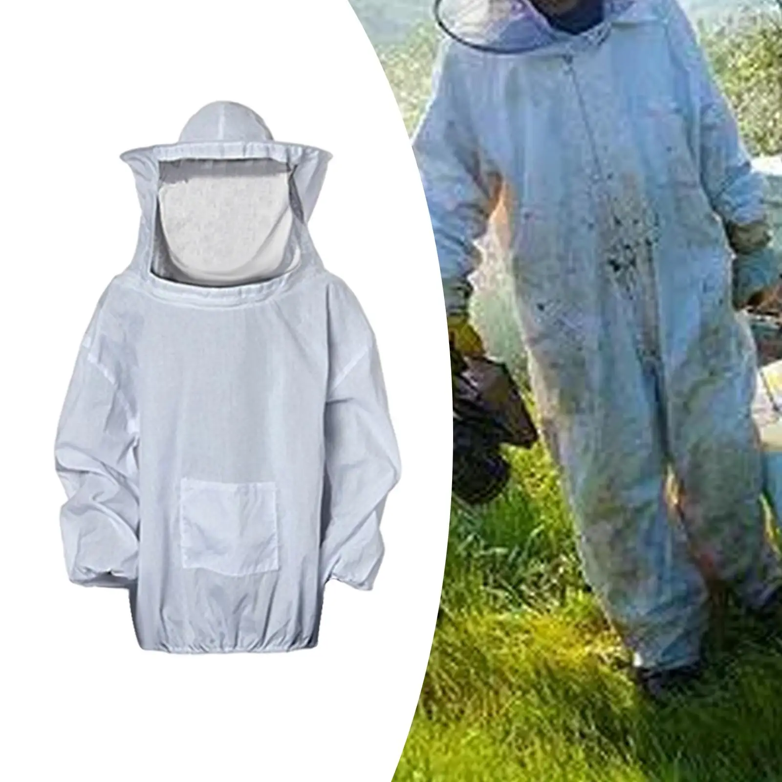 Beekeeping Suit with Ventilated Hood Sturdy Bee Suit for Men Women Farm Smock Suit for Apiarist Beginners Beekeepers Backyard