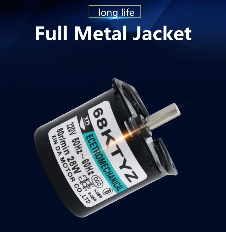 28W Motor+Bracket 68KTYZ Eccentric Shaft Synchronous Motor AC 220V 2.5rpm-80rpm CW CCW  Permanent Magnet Micro Motor