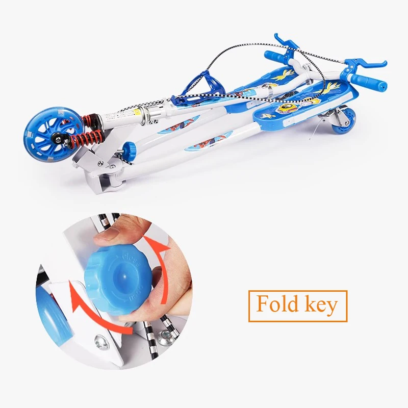 Patinete de deriva de 3 ruedas, scooter plegable ajustable para niños y adolescentes