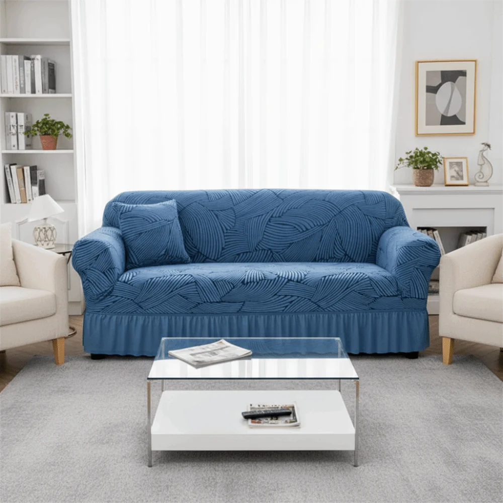 

Dust Cover Jacquard Design Sofa Cover Removable Stretch Fabric Sofa Protector Elastic Edge Washable Couch Cover Home Decor