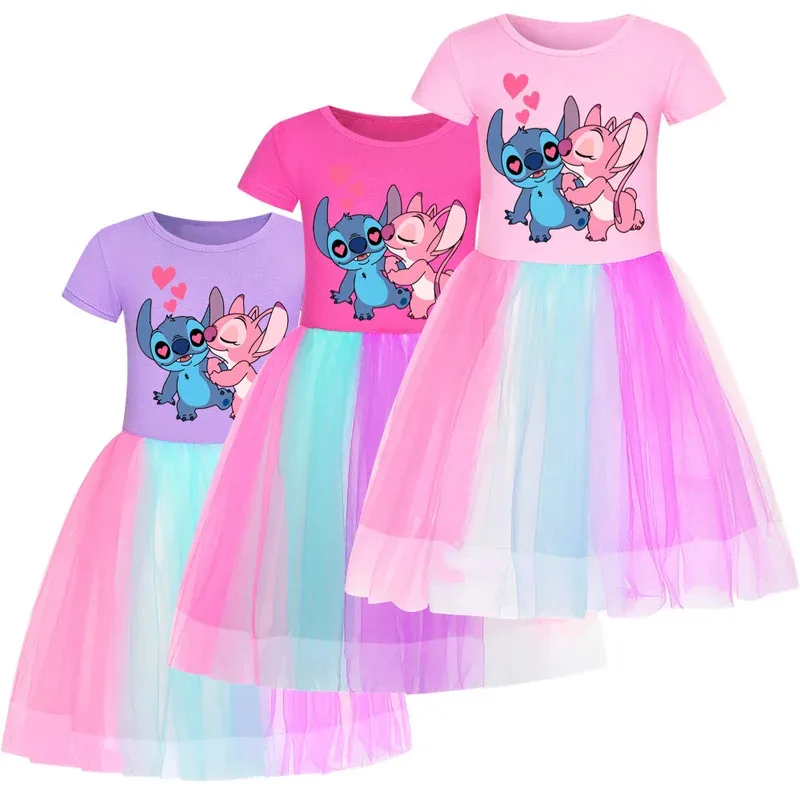 

Lilo and Stitch Kids Summer Lilo Stitch cosplay Dress Baby Girls Cute Lace Princess Dress Toddler Girls Birthday Party Dresses