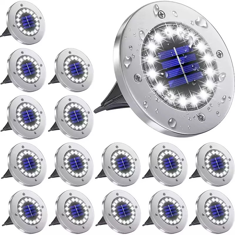 Spot lumineux solaire à 20LED, éclairage d'extérieur, luminaire décoratif, idéal pour un jardin ou un plancher